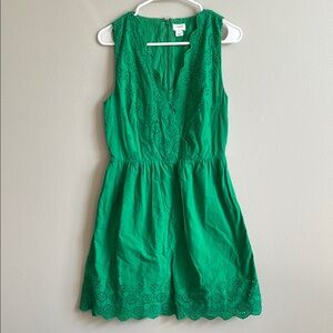 J.Crew Green Eyelet Lace Dress, Sz 2